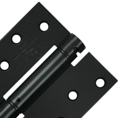4 Inch x 4 Inch Steel Spring Hinge (Square Corner, Paint Black Finish) DELTANA