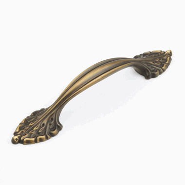 6 1/2 Inch (3 3/4 Inch c-c) Corinthian Cabinet Pull (Redington Brass Finish) SCHAUB