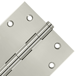 4 1/2 Inch X 4 1/2 Inch Solid Brass Square Hinge Interchangeable Finials (Polished Nickel Finish) DELTANA
