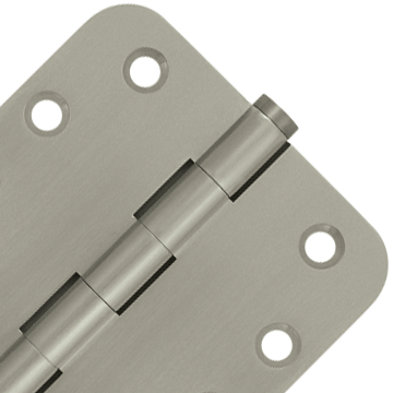 4 Inch X 4 Inch Solid Brass Hinge (5/8 Radius Corner, Brushed Nickel Finish) DELTANA