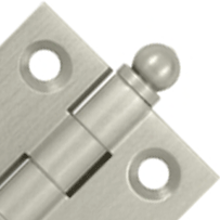 1 1/2 Inch x 1 1/2 Inch Solid Brass Cabinet Hinges (Brushed Nickel Finish) DELTANA