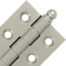 2 Inch x 1 1/2 Inch Solid Brass Cabinet Hinges (Brushed Nickel Finish) DELTANA