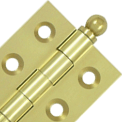 2 Inch x 1 1/2 Inch Solid Brass Cabinet Hinges (Polished Brass Finish) DELTANA