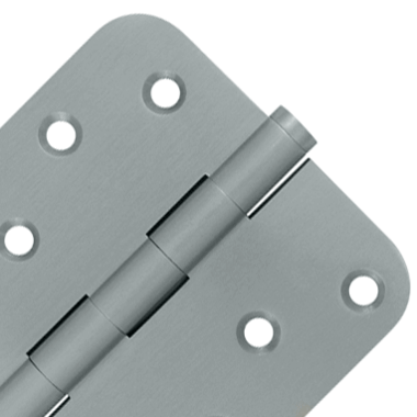 4 Inch X 4 Inch Solid Brass Zig-Zag Hinge (5/8 Radius Corner, Brushed Chrome Finish) DELTANA